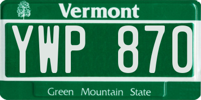 VT license plate YWP870