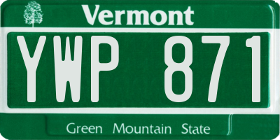 VT license plate YWP871