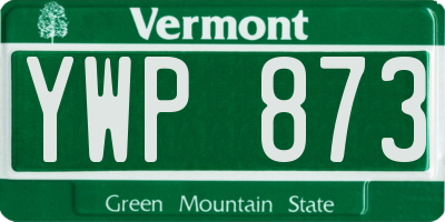VT license plate YWP873