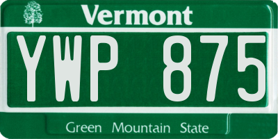 VT license plate YWP875