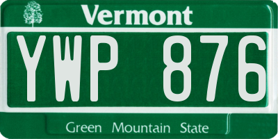 VT license plate YWP876