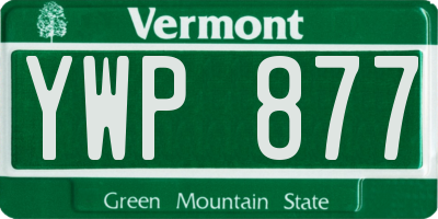 VT license plate YWP877