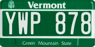 VT license plate YWP878