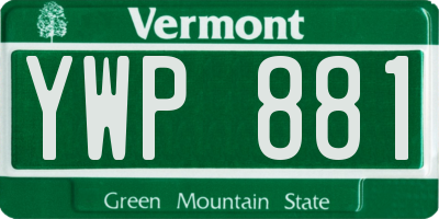VT license plate YWP881