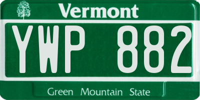 VT license plate YWP882