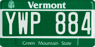 VT license plate YWP884