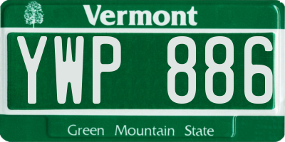 VT license plate YWP886