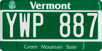 VT license plate YWP887
