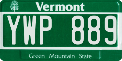VT license plate YWP889
