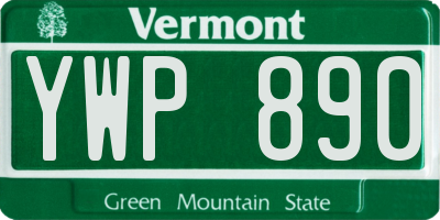 VT license plate YWP890