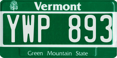 VT license plate YWP893