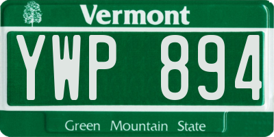 VT license plate YWP894