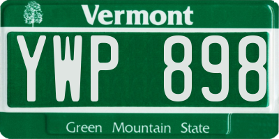 VT license plate YWP898