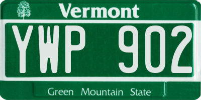 VT license plate YWP902