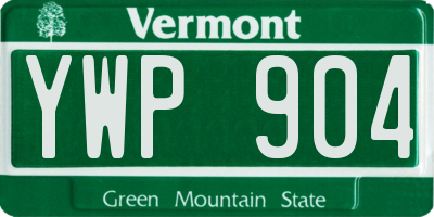VT license plate YWP904