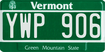 VT license plate YWP906