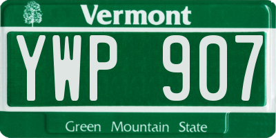 VT license plate YWP907