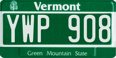 VT license plate YWP908