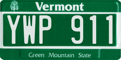 VT license plate YWP911