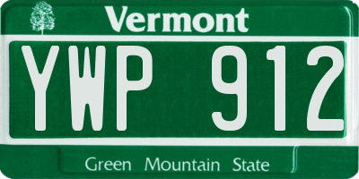 VT license plate YWP912