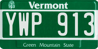 VT license plate YWP913