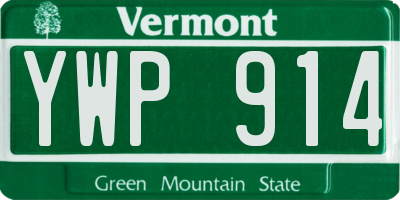VT license plate YWP914