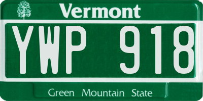 VT license plate YWP918