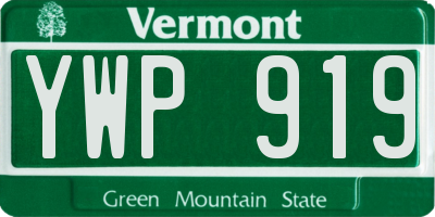 VT license plate YWP919