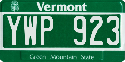 VT license plate YWP923