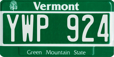 VT license plate YWP924