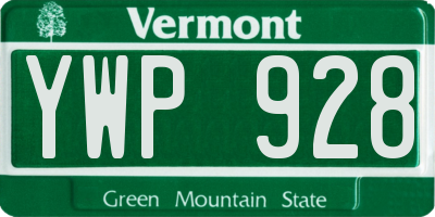 VT license plate YWP928