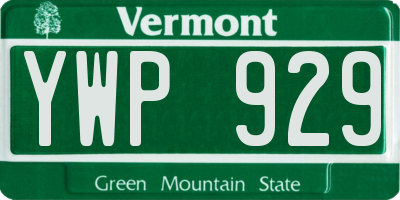 VT license plate YWP929