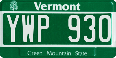 VT license plate YWP930