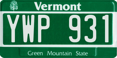 VT license plate YWP931