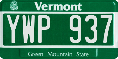 VT license plate YWP937
