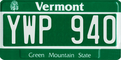 VT license plate YWP940