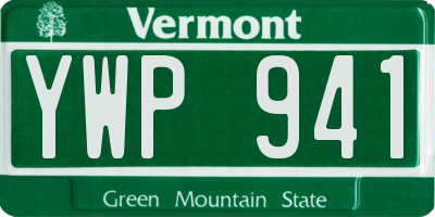 VT license plate YWP941