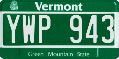 VT license plate YWP943