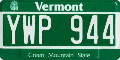 VT license plate YWP944