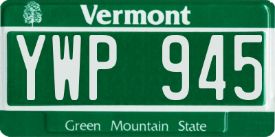 VT license plate YWP945