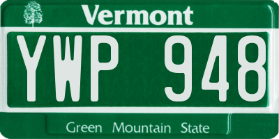 VT license plate YWP948