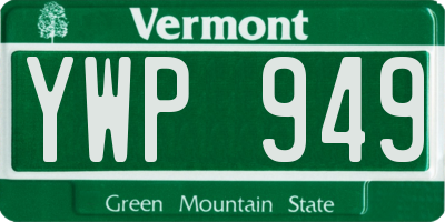 VT license plate YWP949