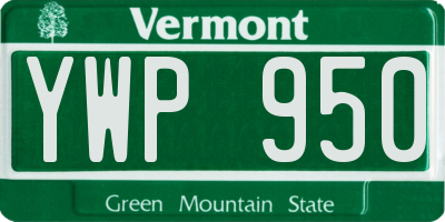 VT license plate YWP950