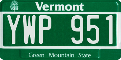 VT license plate YWP951