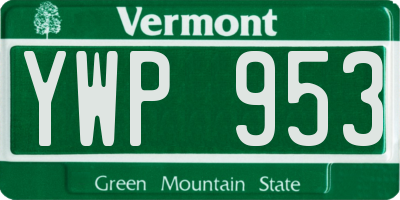 VT license plate YWP953