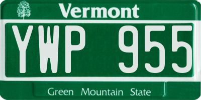 VT license plate YWP955