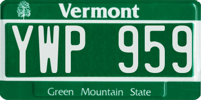 VT license plate YWP959