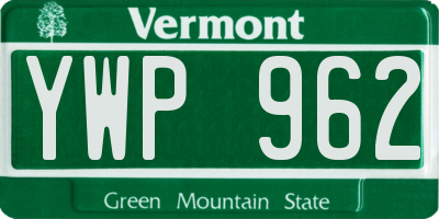 VT license plate YWP962