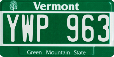VT license plate YWP963