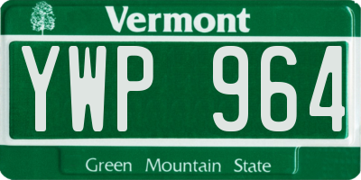 VT license plate YWP964